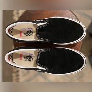 VANS Classic black suede popcush slip on men’s size 10